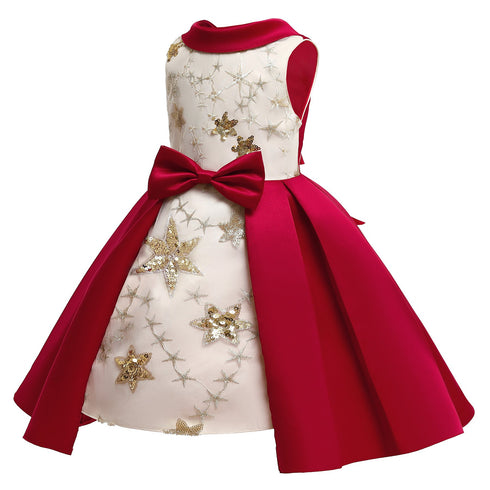 Girls' Dress Star Embroidered Sequin Princess Dress Dress Children's Dress